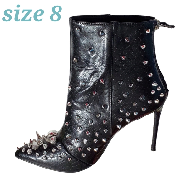 New Steve madden viceroy studded gems pointed toe stiletto heel boots black - Picture 15 of 16